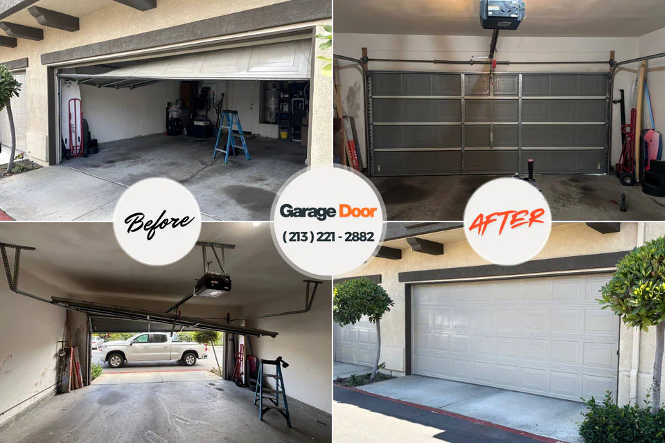 Before and after: garage door company Rockdale, IL